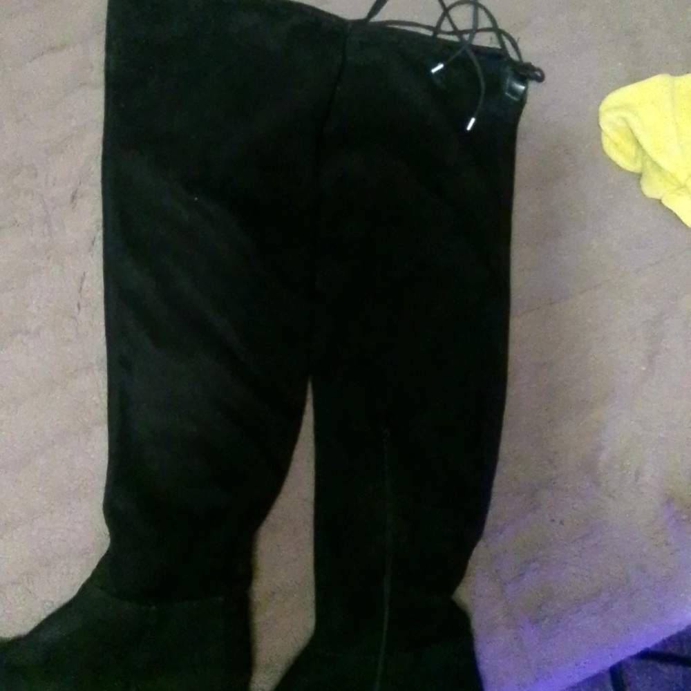 Women's Boots Folktale Size 10M Black Thigh high